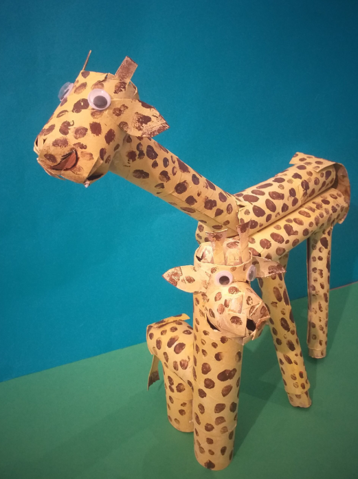 Cardboard tube giraffes.
