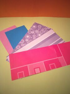 Select papers, cut approx. 10.5x26cms.