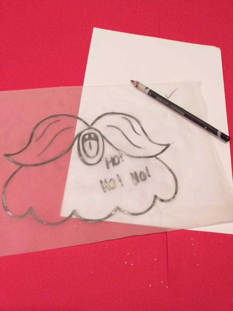 8. Alternatively, you can trace off the template and transfer on to A4 white card.