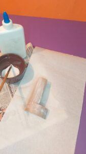 Cover the letter with PVA glue