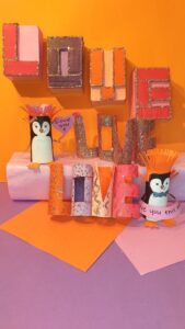 Love project with cardboard inner tubes.