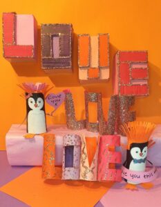 Love project with cardboard inner tubes.