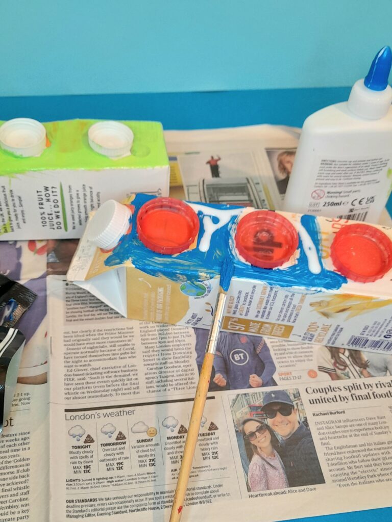 16) Adding PVA with paint as you go along.