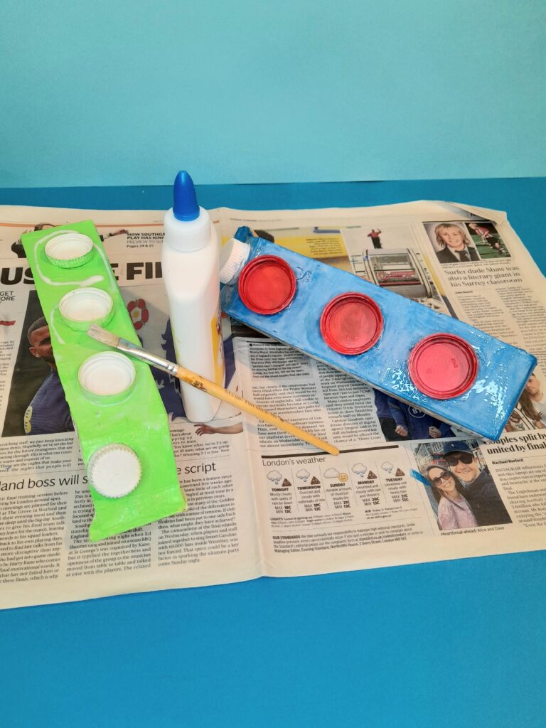 15) Allow paint to dry, then seal paint with PVA glue.