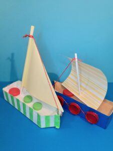 22) Here are the finished carton boats. Each side has a different look.