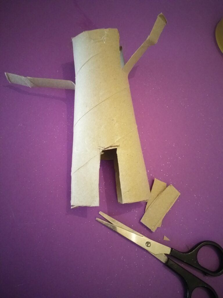 8) Cut out this piece, now you have 2 legs.