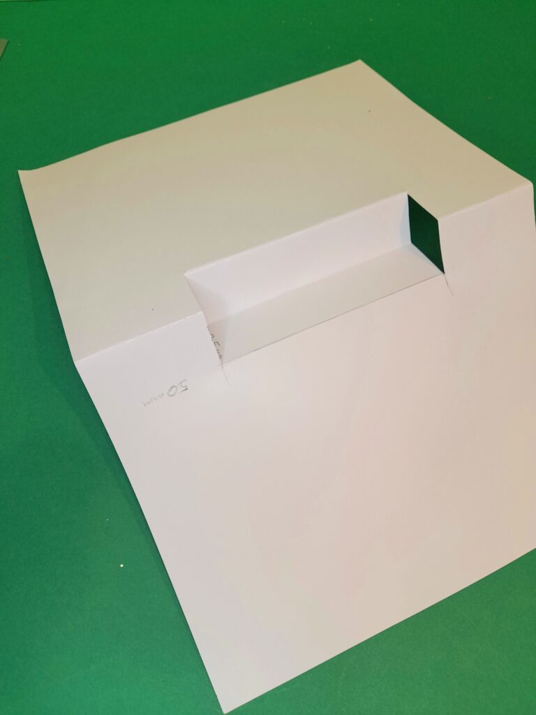 6) When you open the card there will be an inward shape of a box.