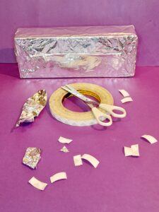 2) Use double-sided tape to stick foil firmly.