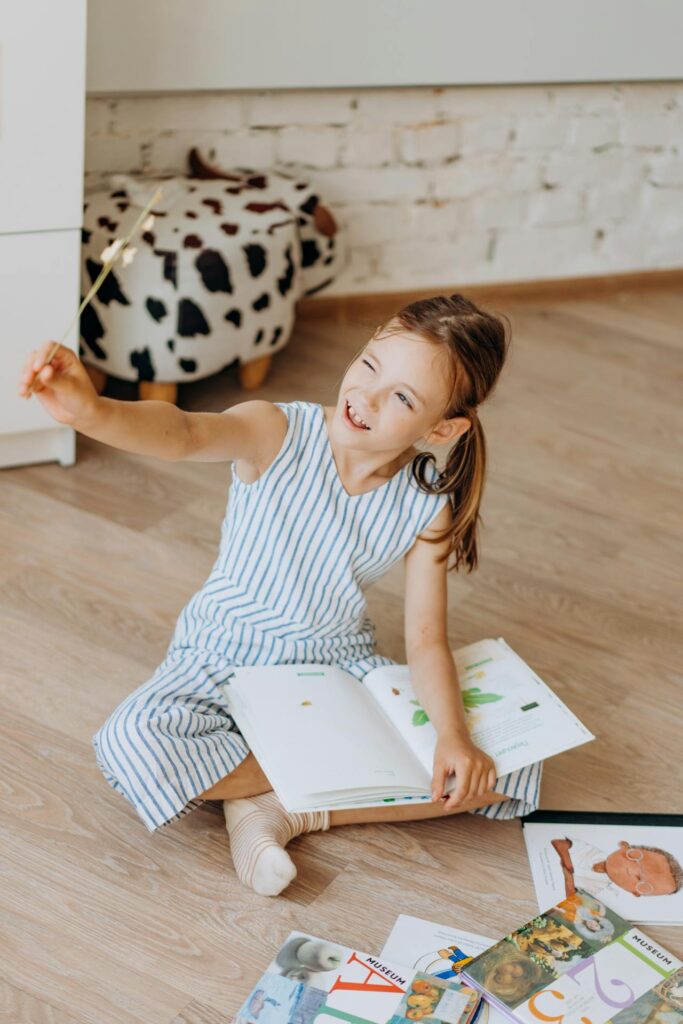 Girl inspired by book Pexels picture.