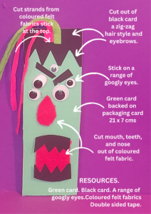 Resources and how to make a DIY Halloween Bookmark Monster!