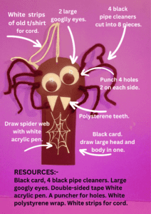 Resources and how to make a DIY Halloween Bookmark Spider!