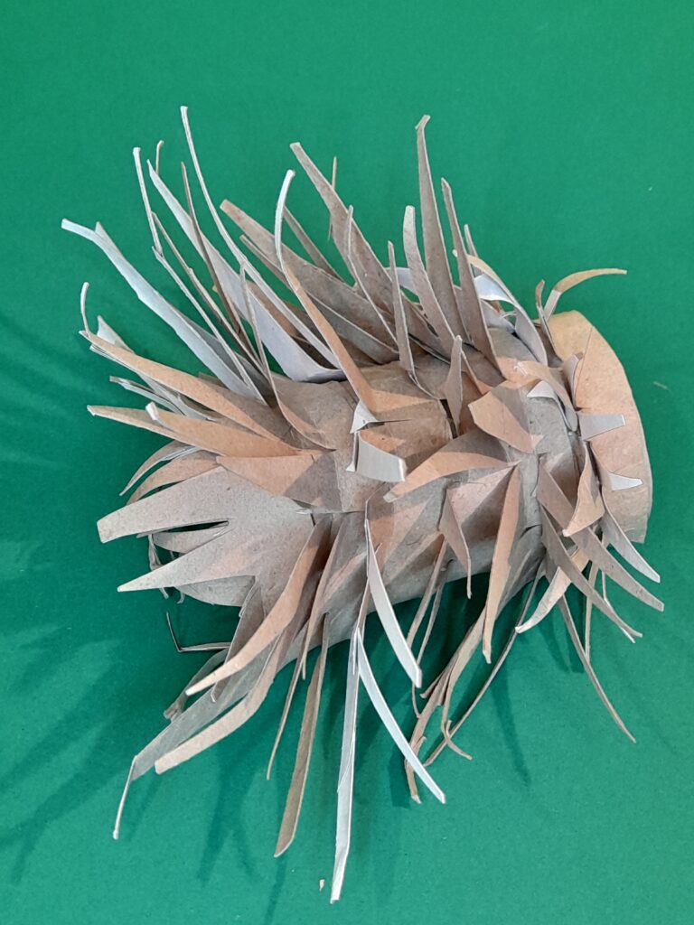 7) When completed it should look spikey as shown.