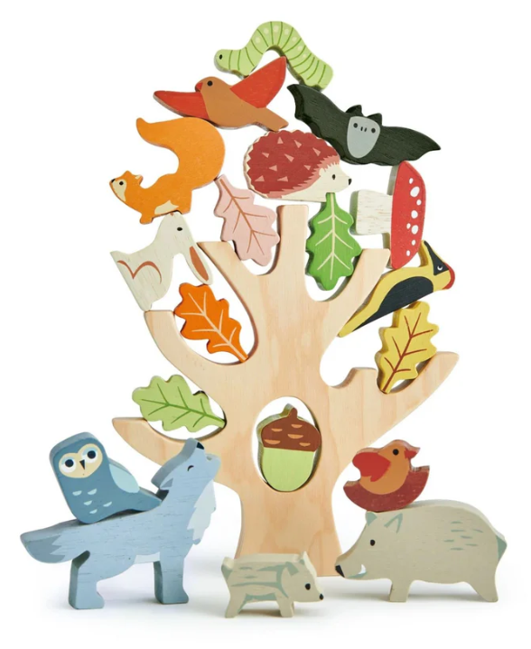 Tender leaf wooden stacking forest animals
