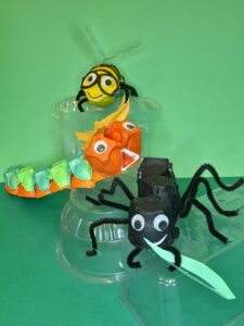 Three egg carton insect craft.