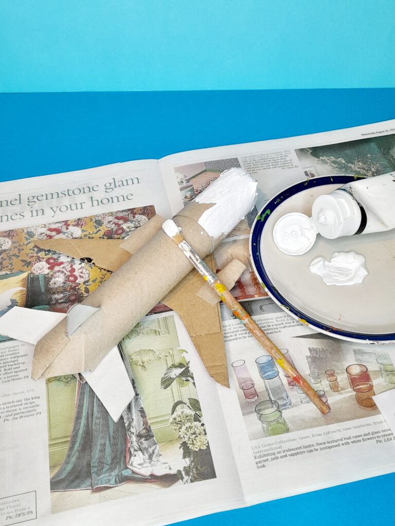 20) Now the plane is ready to be painted in white paint.