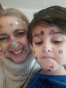 Fun sticky play with the grandkids!