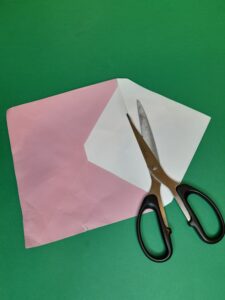 10) I used an old pink envelope to cut out a slice of ham.