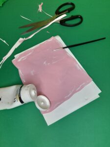 11) Paint white specks to represent the fat in the ham.