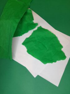 12) Tear our from green crepe paper a lettuce shape.