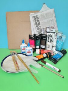 Using newspaper to make a cherry blossom craft ideas for kids!