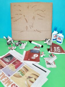 Use brown felt tip to draw an outline of Cherry Tree.