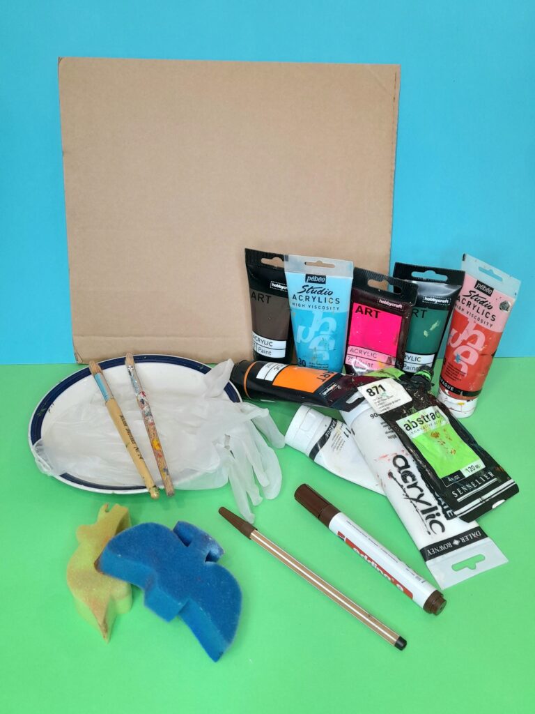 Using a sponge effect to make a cherry blossom craft ideas for kids!