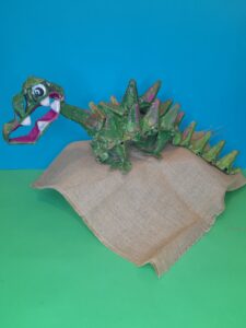 A view of one side of the egg box dinosaur.