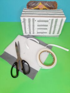 10) Then cover with felt fabric and use double-sided tape to stick it down.