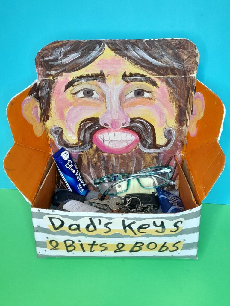 Here is a crafted Father's Day Keys & Bits & Bobs Box!