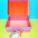 Cut out size and insert card to line case. Make a tie tag to handle.