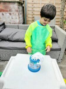 Stand back and admire the foamy worms.