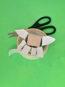 10) Push square section in to close hole up.