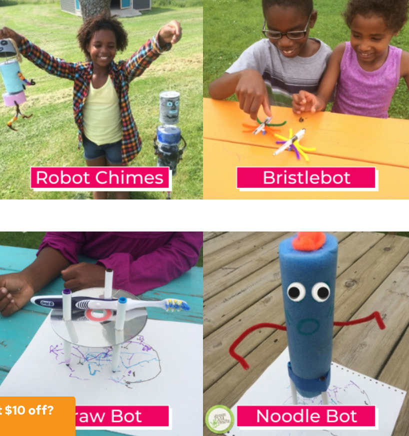 Green kid Crafts' Robot boxes