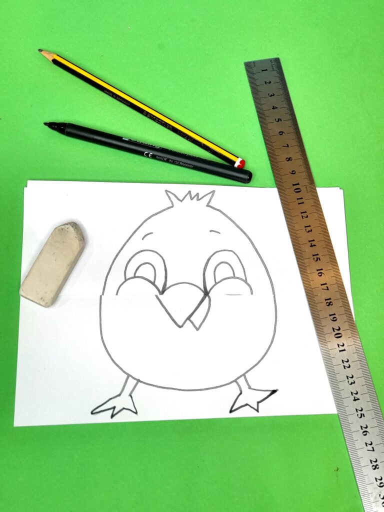 Draw chick on folded paper or card.