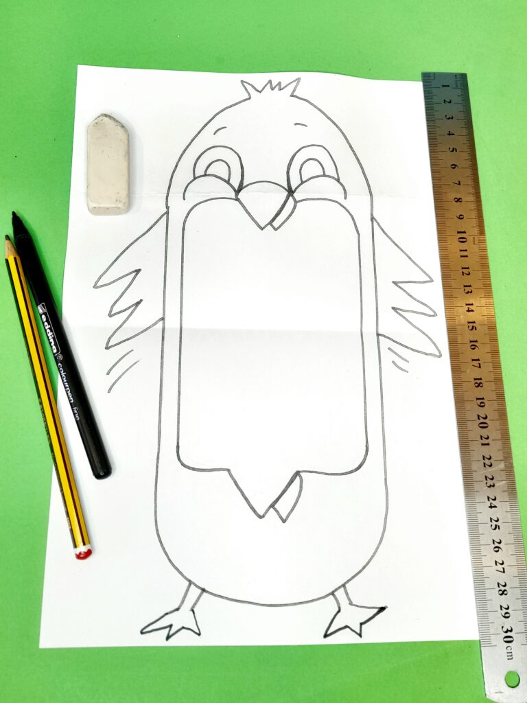 Once opened join up lines to make extended mouth.