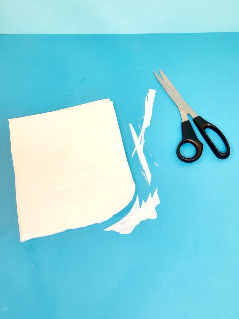 You can fold one piece of plastic sheet and cut and round the corners.