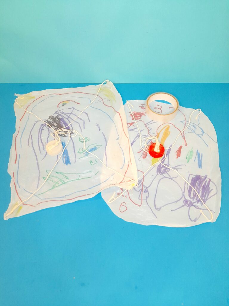 Here are the 2 coloured in parachutes.