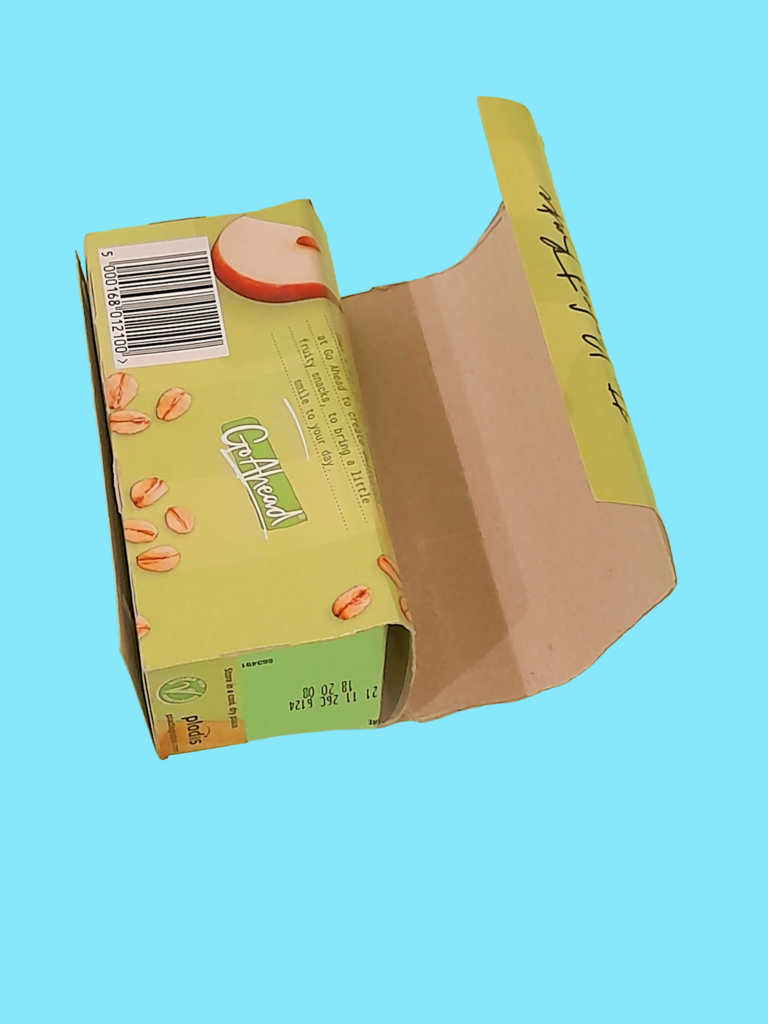Fold over the flap and push into the groove.